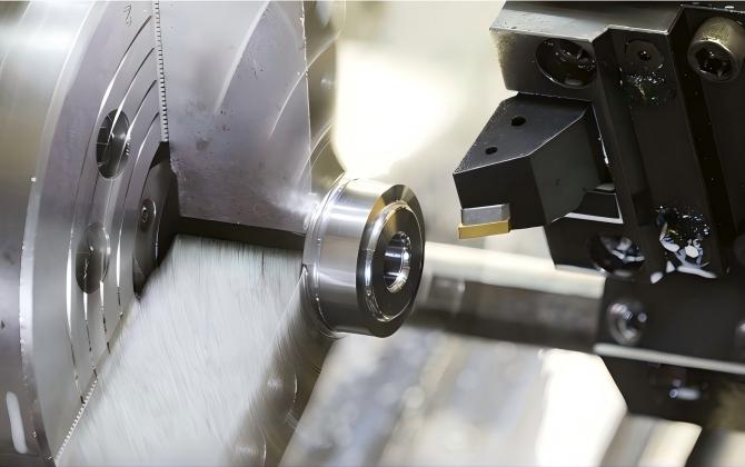 High-speed automatic CNC pipe chamfering machine processing metal tubes in a high-volume production line.