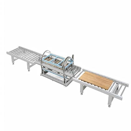 automatic turnover machine with roller feeding