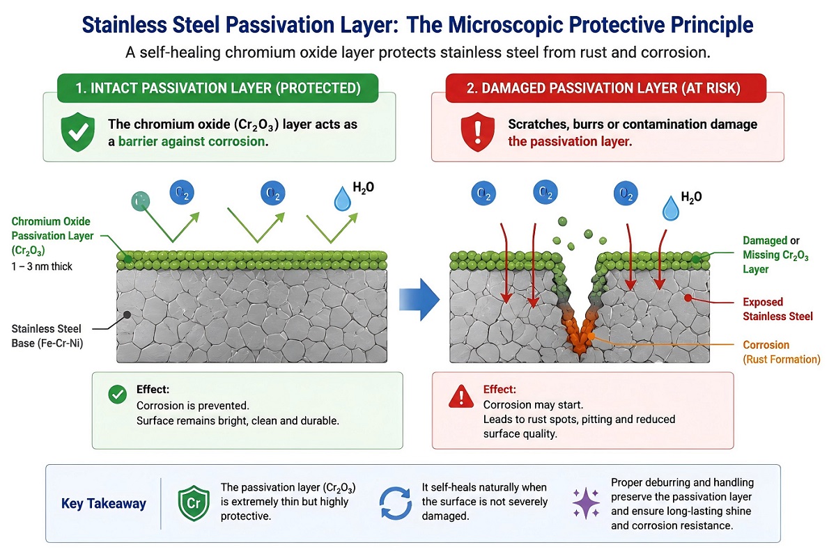 Stainless Steel Passivation Layer Protection Diagram