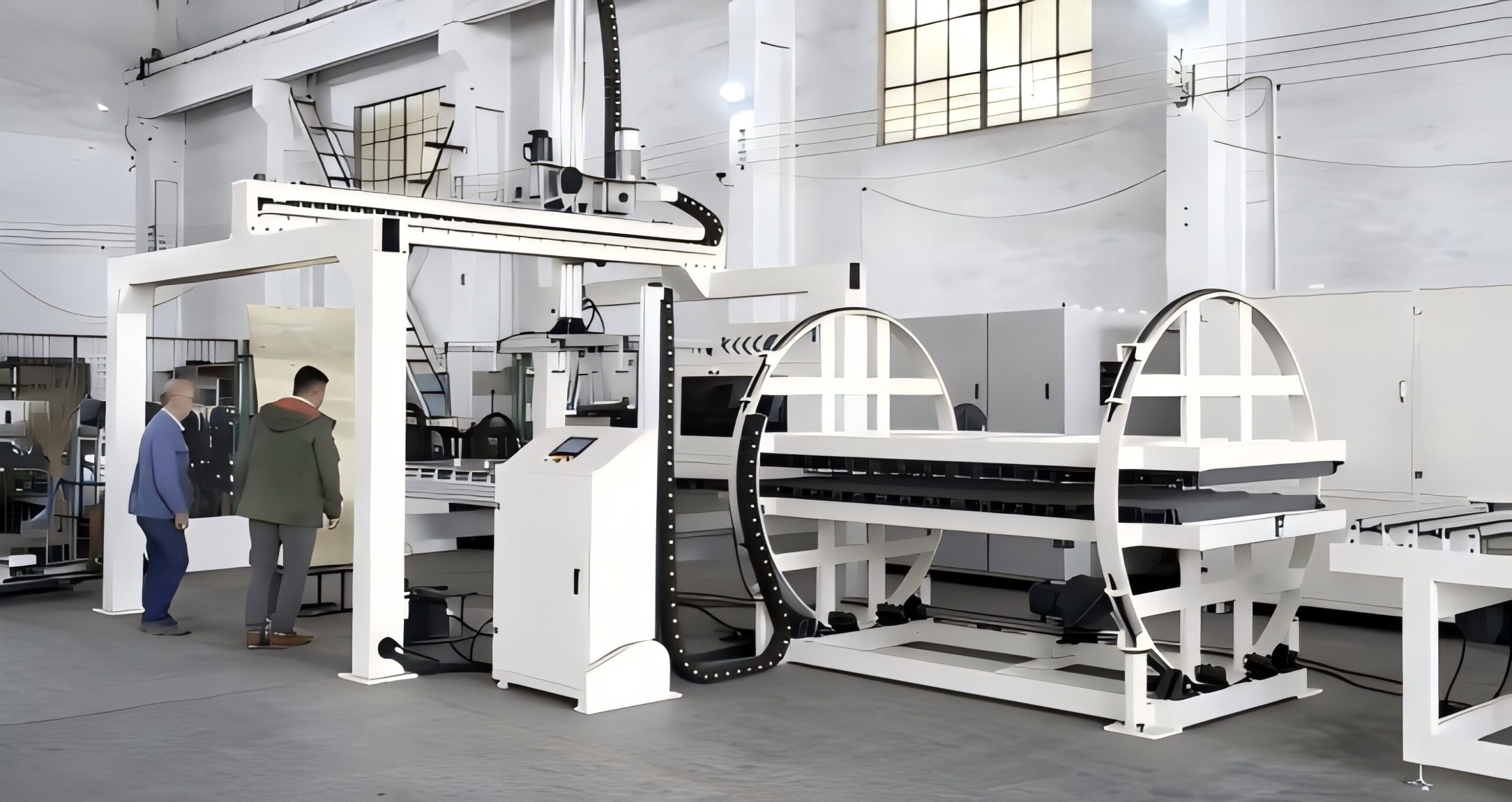 Automatic sanding production line with loading and unloading system for industrial board sanding
