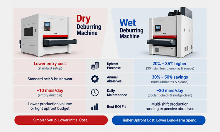 Total cost of ownership and ROI comparison between wet and dry deburring machines from ARMPRE