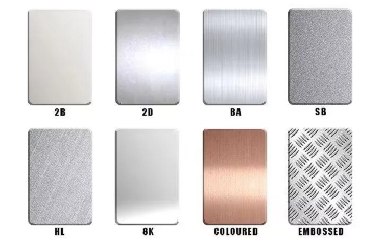 Visual comparison of standard raw steel finishes-sourced: proflexsteel