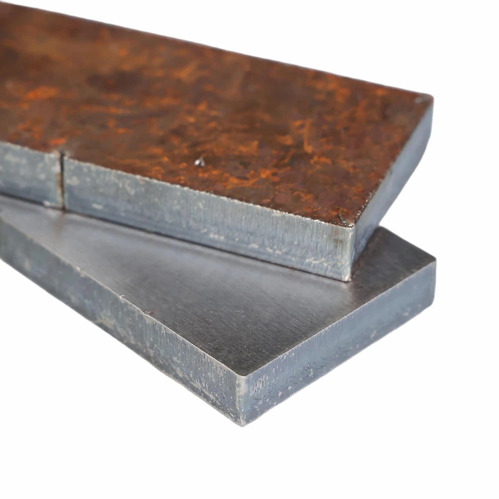 Close-up of the documented flat part before deburring