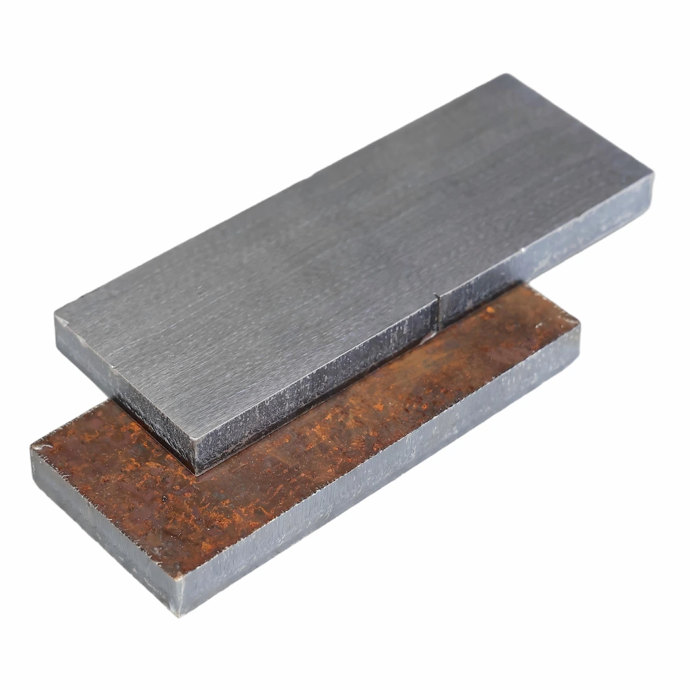 Close-up of the documented flat part after deburring